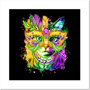 Cat Mardi Gras For Women Girls Cat Lover New Orleans Posters and Art